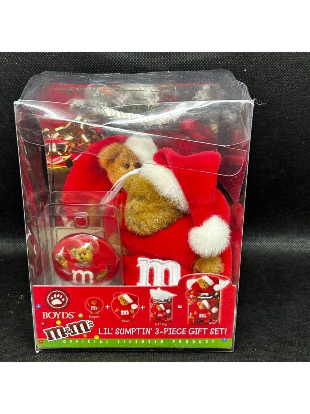 New in box Boyd's M&M’s Red Lil' Sumptin' 3 piece plush set